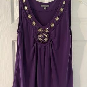 Apt. 9 Purple Embellished Tank Top